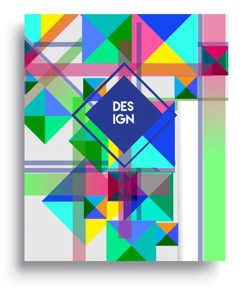 Cover Design Template Geometric Object Arrangement Abstract Lines Style Graphic — Stok Vektör