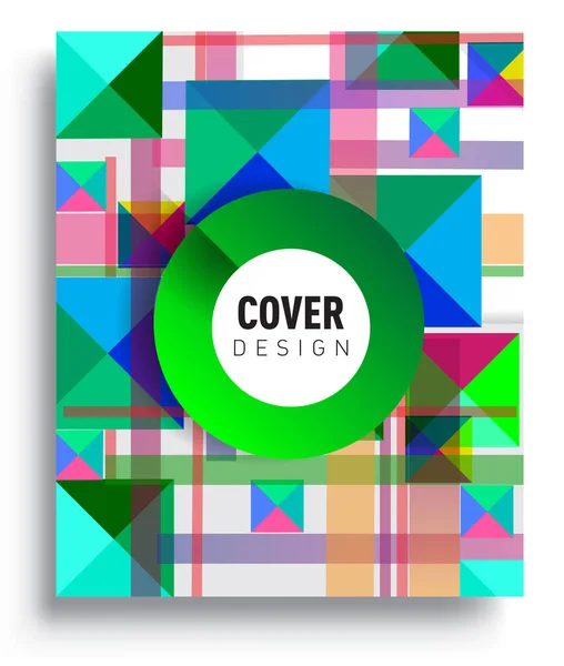 Cover Design Template Geometric Object Arrangement Abstract Lines Style Graphic — Vector de stock