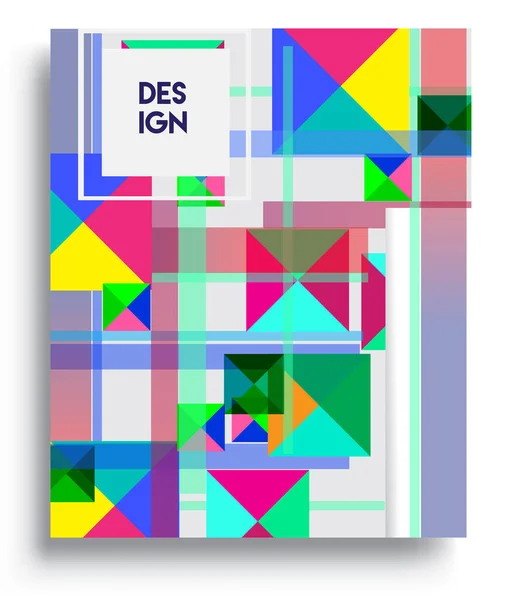 Cover Design Template Geometric Object Arrangement Abstract Lines Style Graphic — Stok Vektör