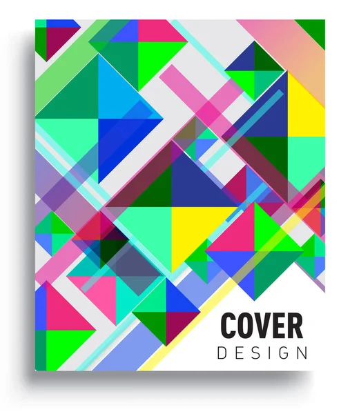 Cover Design Template Geometric Object Arrangement Abstract Lines Style Graphic —  Vetores de Stock