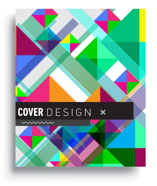 Cover Design Template Geometric Object Arrangement Abstract Lines Style Graphic — Stok Vektör