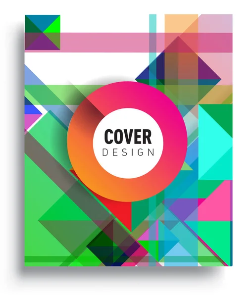 Cover Design Vorlage Mit Geometrischen Objekt Anordnung Von Abstrakten Linien — Stockvektor