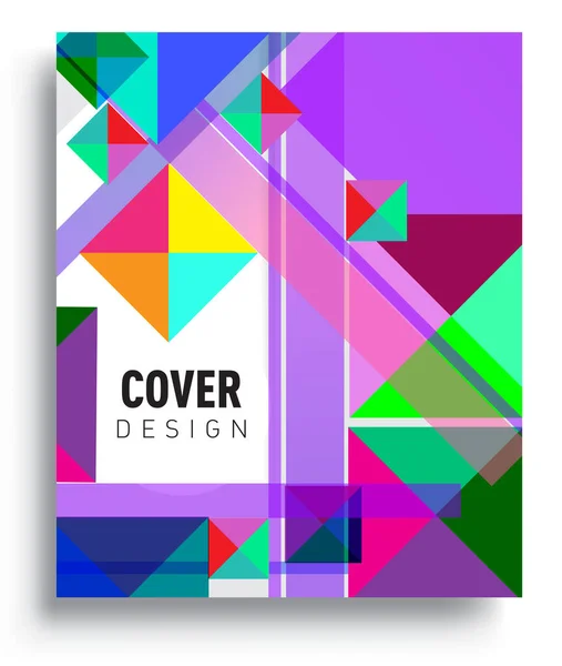 Cover Design Vorlage Mit Geometrischen Objekt Anordnung Von Abstrakten Linien — Stockvektor