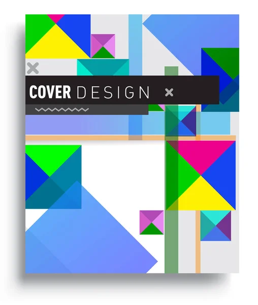 Cover Design Template Geometric Object Arrangement Abstract Lines Style Graphic — Stock Vector