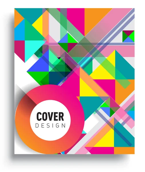 Cover Design Vorlage Mit Geometrischen Objekt Anordnung Von Abstrakten Linien — Stockvektor