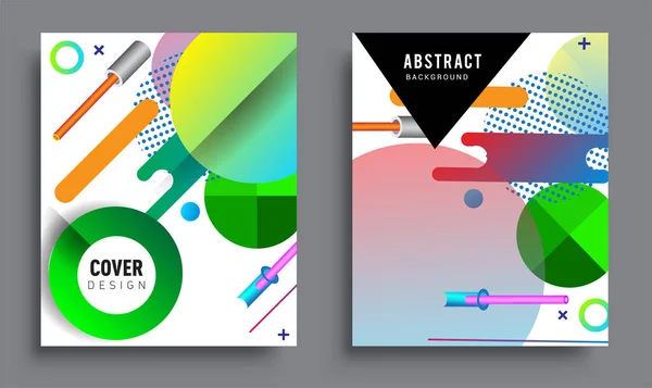 Minimalistic Design Creative Concept Abstract Geometric Design Memphis Pattern Colorful — Wektor stockowy