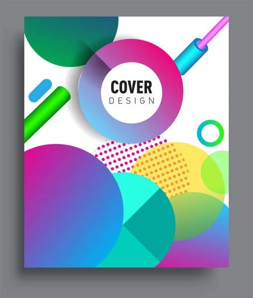 Minimalistic Design Creative Concept Abstract Geometric Design Memphis Pattern Colorful — Διανυσματικό Αρχείο