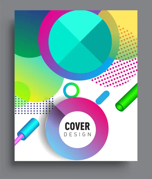 Minimalistic Design Creative Concept Abstract Geometric Design Memphis Pattern Colorful — Vetor de Stock