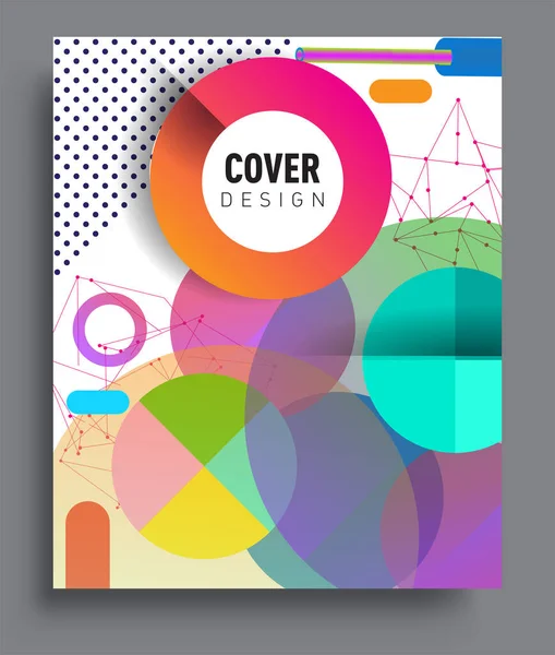 Minimalistic Design Creative Concept Abstract Geometric Design Memphis Pattern Colorful — ストックベクタ