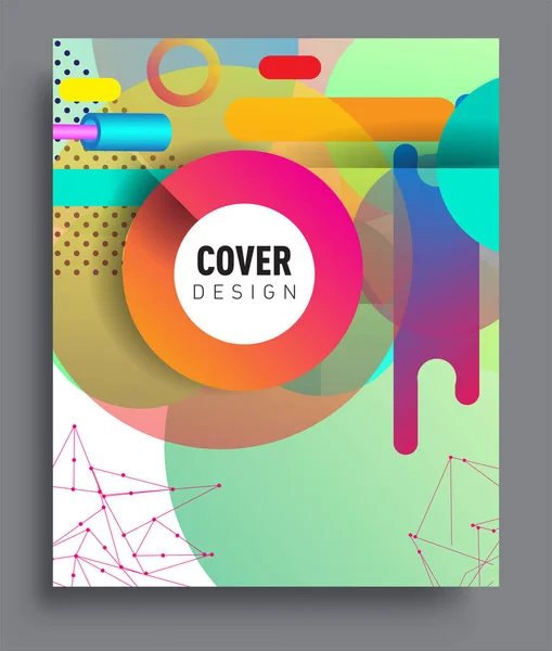 Minimalistic Design Creative Concept Abstract Geometric Design Memphis Pattern Colorful — Vector de stock