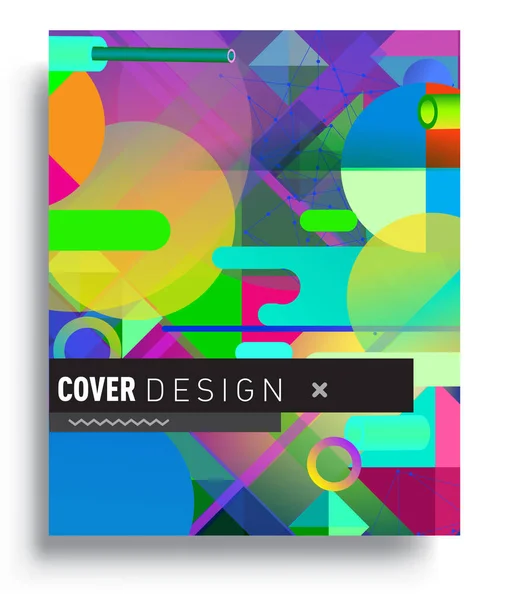 Minimalistic Design Creative Concept Abstract Geometric Design Memphis Pattern Colorful — Stok Vektör