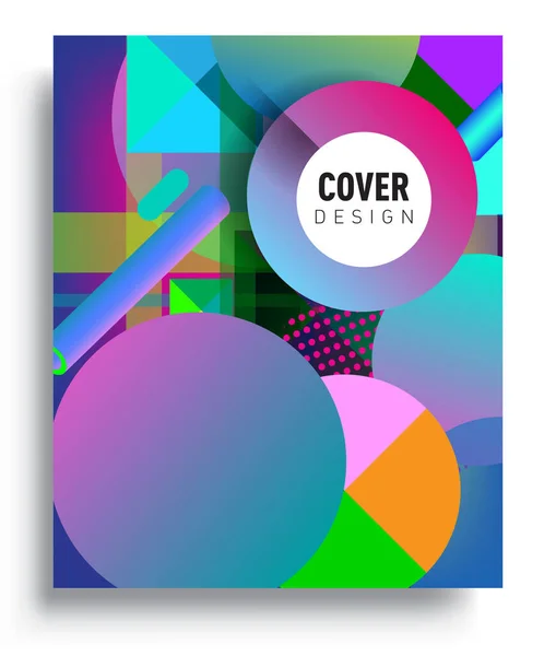 Minimalistic Design Creative Concept Abstract Geometric Design Memphis Pattern Colorful — Stock vektor