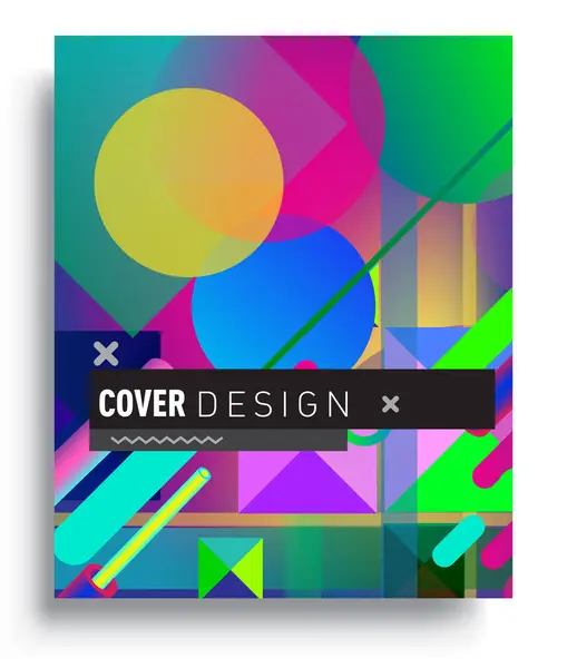 Minimalistic Design Creative Concept Abstract Geometric Design Memphis Pattern Colorful — 스톡 벡터