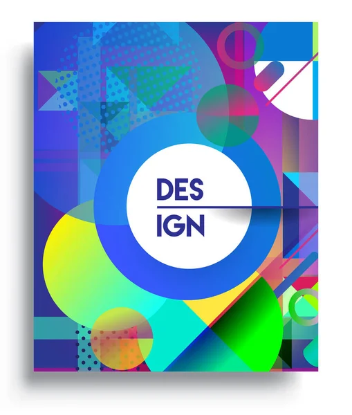 Minimalistic Design Creative Concept Abstract Geometric Design Memphis Pattern Colorful — ストックベクタ