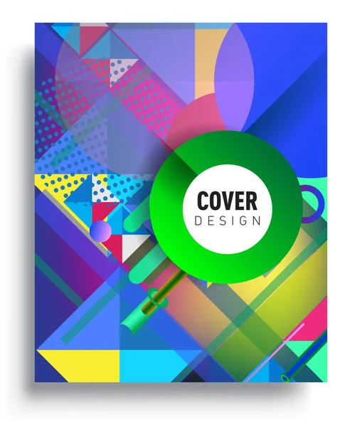 Minimalistic Design Creative Concept Abstract Geometric Design Memphis Pattern Colorful — Stockový vektor