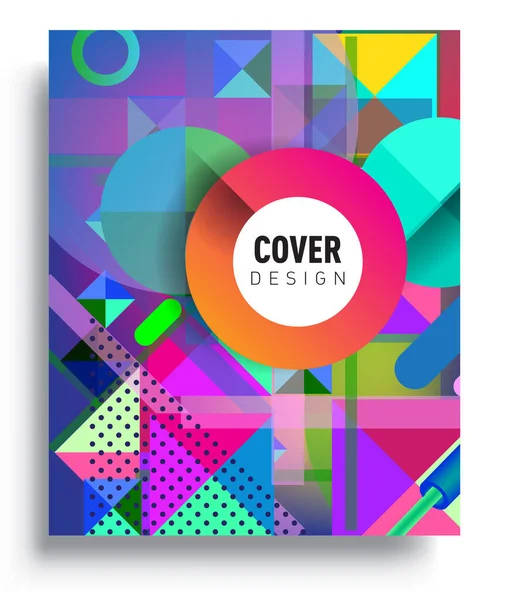 Minimalistic Design Creative Concept Abstract Geometric Design Memphis Pattern Colorful — Vector de stock