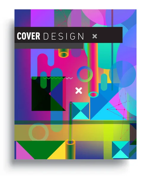 Minimalistic Design Creative Concept Abstract Geometric Design Memphis Pattern Colorful — Stok Vektör