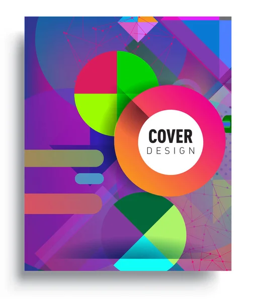 Minimalistic Design Creative Concept Abstract Geometric Design Memphis Pattern Colorful — ストックベクタ