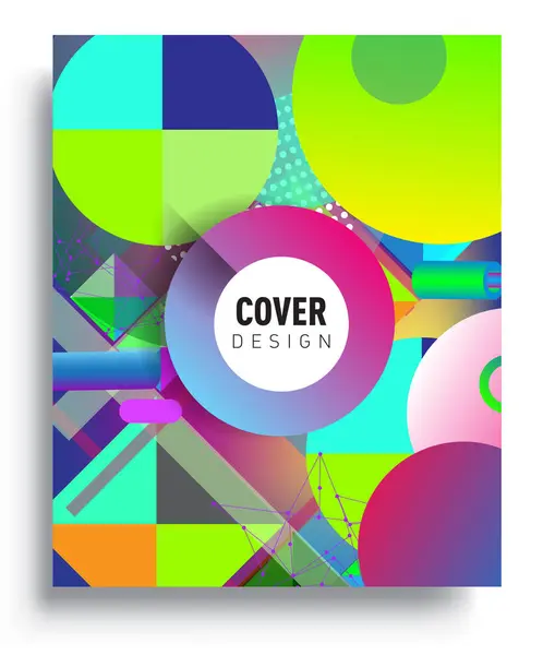 Minimalistic Design Creative Concept Abstract Geometric Design Memphis Pattern Colorful — Διανυσματικό Αρχείο