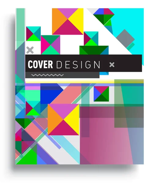 Cover Design Template Geometric Object Arrangement Abstract Lines Style Graphic — Archivo Imágenes Vectoriales