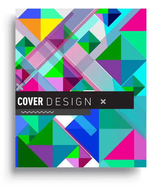 Cover Design Template Geometric Object Arrangement Abstract Lines Style Graphic — Wektor stockowy