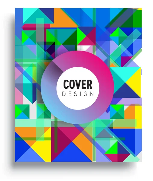 Cover Design Vorlage Mit Geometrischen Objekt Anordnung Von Abstrakten Linien — Stockvektor