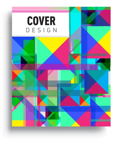 Cover Design Vorlage Mit Geometrischen Objekt Anordnung Von Abstrakten Linien — Stockvektor