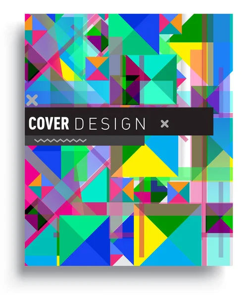 Cover Design Template Geometric Object Arrangement Abstract Lines Style Graphic — Stock vektor