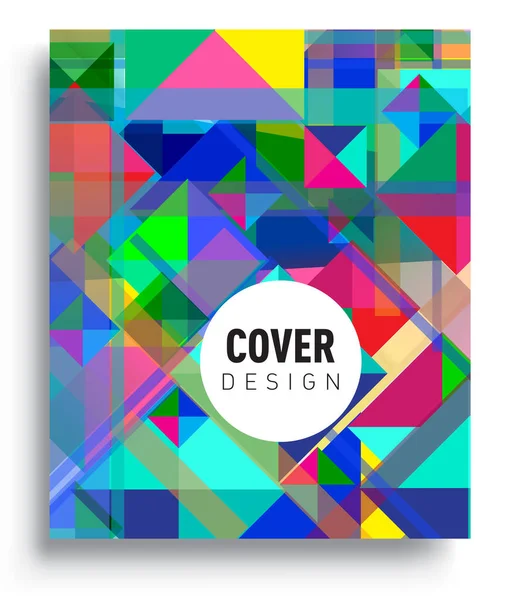 Cover Design Template Geometric Object Arrangement Abstract Lines Style Graphic — Stock Vector