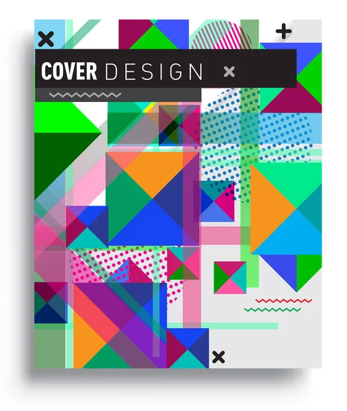 Cover Design Template Geometric Object Arrangement Abstract Lines Style Graphic — 스톡 벡터
