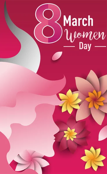 Women Day Mars Text Bokstäver Blommor Mönster Bakgrund För Gratulationskort — Stock vektor