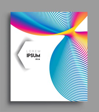 İş broşürü kapağı tasarımı için soyut geometrik çizgi desenli arka plan. Renkli, pankartlar, broşürler, posterler, kapaklar ve afişler için uygulanabilir. Vektör Tasarımı