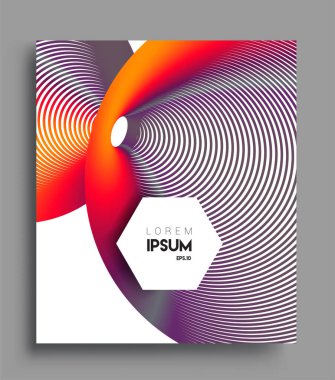 İş broşürü kapağı tasarımı için soyut geometrik çizgi desenli arka plan. Renkli, pankartlar, broşürler, posterler, kapaklar ve afişler için uygulanabilir. Vektör Tasarımı
