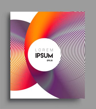 İş broşürü kapağı tasarımı için soyut geometrik çizgi desenli arka plan. Renkli, pankartlar, broşürler, posterler, kapaklar ve afişler için uygulanabilir. Vektör Tasarımı