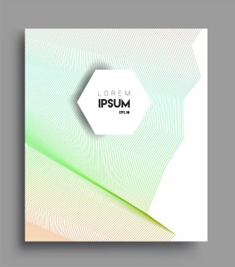İş broşürü kapağı tasarımı için soyut geometrik çizgi desenli arka plan. Renkli, pankartlar, broşürler, posterler, kapaklar ve afişler için uygulanabilir. Vektör Tasarımı