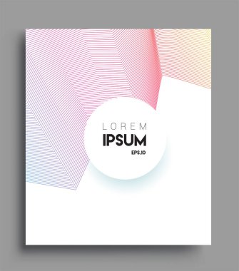 İş broşürü kapağı tasarımı için soyut geometrik çizgi desenli arka plan. Renkli, pankartlar, broşürler, posterler, kapaklar ve afişler için uygulanabilir. Vektör Tasarımı