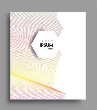 İş broşürü kapağı tasarımı için soyut geometrik çizgi desenli arka plan. Renkli, pankartlar, broşürler, posterler, kapaklar ve afişler için uygulanabilir. Vektör Tasarımı