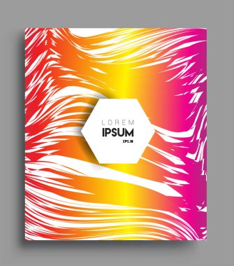 İş broşürü kapağı tasarımı için soyut geometrik çizgi desenli arka plan. Renkli, pankartlar, broşürler, posterler, kapaklar ve afişler için uygulanabilir. Vektör Tasarımı