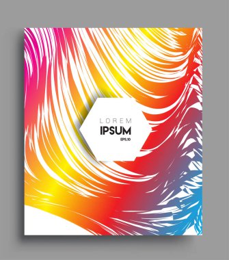 İş broşürü kapağı tasarımı için soyut geometrik çizgi desenli arka plan. Renkli, pankartlar, broşürler, posterler, kapaklar ve afişler için uygulanabilir. Vektör Tasarımı