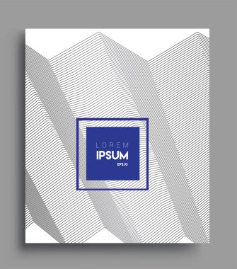 İş broşürü kapağı tasarımı için soyut geometrik çizgi desenli arka plan. Siyah ve beyaz, pankartlar, broşürler, posterler, kapaklar ve afişler için kullanılabilir. Vektör Tasarımı