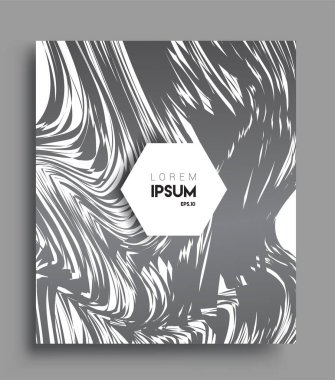 İş broşürü kapağı tasarımı için soyut geometrik çizgi desenli arka plan. Siyah ve beyaz, pankartlar, broşürler, posterler, kapaklar ve afişler için kullanılabilir. Vektör Tasarımı