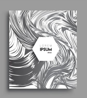 İş broşürü kapağı tasarımı için soyut geometrik çizgi desenli arka plan. Siyah ve beyaz, pankartlar, broşürler, posterler, kapaklar ve afişler için kullanılabilir. Vektör Tasarımı