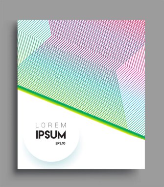 İş broşürü kapağı tasarımı için soyut geometrik çizgi desenli arka plan. Renkli, pankartlar, broşürler, posterler, kapaklar ve afişler için uygulanabilir. Vektör Tasarımı