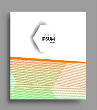 İş broşürü kapağı tasarımı için soyut geometrik çizgi desenli arka plan. Renkli, pankartlar, broşürler, posterler, kapaklar ve afişler için uygulanabilir. Vektör Tasarımı