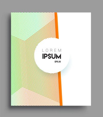 İş broşürü kapağı tasarımı için soyut geometrik çizgi desenli arka plan. Renkli, pankartlar, broşürler, posterler, kapaklar ve afişler için uygulanabilir. Vektör Tasarımı