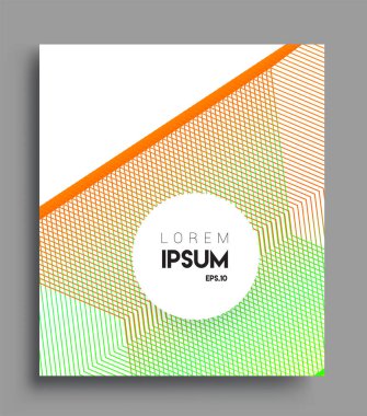 İş broşürü kapağı tasarımı için soyut geometrik çizgi desenli arka plan. Renkli, pankartlar, broşürler, posterler, kapaklar ve afişler için uygulanabilir. Vektör Tasarımı