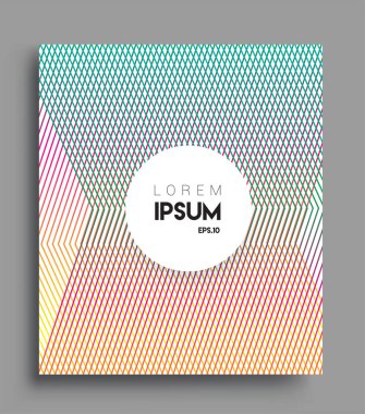İş broşürü kapağı tasarımı için soyut geometrik çizgi desenli arka plan. Renkli, pankartlar, broşürler, posterler, kapaklar ve afişler için uygulanabilir. Vektör Tasarımı
