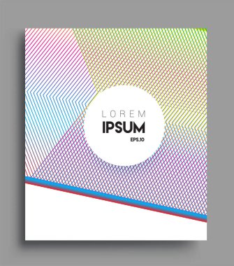 İş broşürü kapağı tasarımı için soyut geometrik çizgi desenli arka plan. Renkli, pankartlar, broşürler, posterler, kapaklar ve afişler için uygulanabilir. Vektör Tasarımı