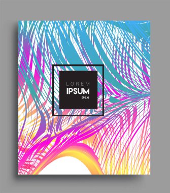 İş broşürü kapağı tasarımı için soyut geometrik çizgi desenli arka plan. Renkli, pankartlar, broşürler, posterler, kapaklar ve afişler için uygulanabilir. Vektör Tasarımı
