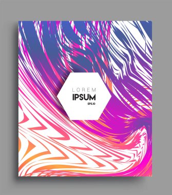 İş broşürü kapağı tasarımı için soyut geometrik çizgi desenli arka plan. Renkli, pankartlar, broşürler, posterler, kapaklar ve afişler için uygulanabilir. Vektör Tasarımı